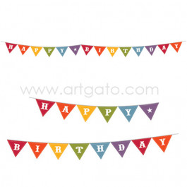 Fanions multicolores HAPPY BIRTHDAY