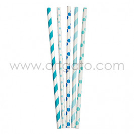 Pailles Fantaisie Turquoise et Bleu