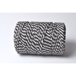 Cordelette Baker's Twine | Bicolore Noire et Blanc - Echeveau 10 m