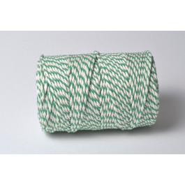 Cordelette Baker's Twine | Bicolore Vert Emeraude et Blanc - Echeveau 10 m