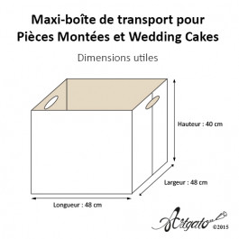 1 Maxi-boîte de Transport pour Pièce Montée - Dimensions