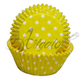 Caissettes Cupcakes - Taille Mini - Jaunes à Pois