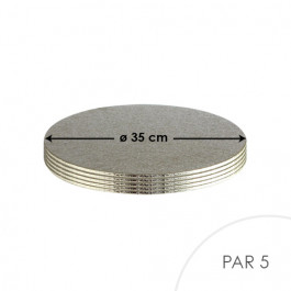 5 Cartons à Entremets - Argent - Ronds 3 mm - 35 cm