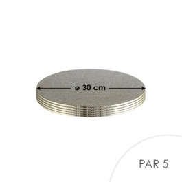 5 Cartons à Entremets - Argent - Ronds 3 mm - 30 cm