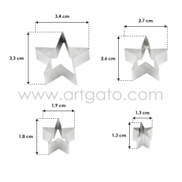 Etoiles, Jeu de 4 Tailles - en Fer Blanc