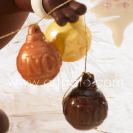 Moule chocolat Boule de Noël rayée en polyéthylène