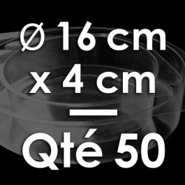 50 Moules à Entremets thermoformés | ROND - Ø 16 cm x Prof. 4 cm