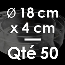 50 Moules à Entremets thermoformés | ROND - Ø 18 cm x Prof. 4 cm