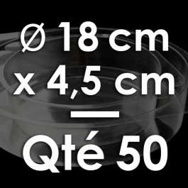 50 Moules à Entremets thermoformés | ROND - Ø 18 cm x Prof. 4,5 cm