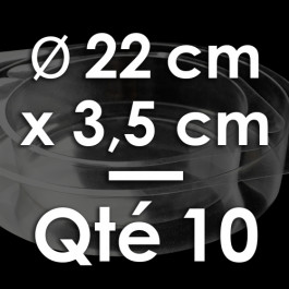 10 Moules à Entremets thermoformés | ROND - Ø 22 cm x Prof. 3,5 cm