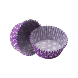 Caissettes Cupcakes – Taille Standard | Violettes à pois blancs 