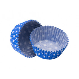 Caissettes Cupcakes – Taille Standard | Bleu Roi à pois blancs 