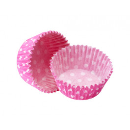 Caissettes Cupcakes – Taille Standard | Fuchsia à pois blancs 