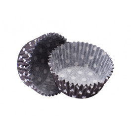 Caissettes Cupcakes – Taille Standard | Noires à pois blancs 