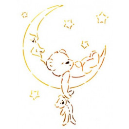 Pochoir, Ourson sur Lune