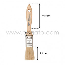 Pinceau Pâtissier Soie Naturelle Ateco® | Plat - 25 mm - Dimensions