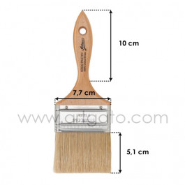 Pinceau Pâtissier Soie Naturelle Ateco® | Plat - 75 mm - Dimensions