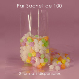 100 Sachets Cellophane à Soufflets