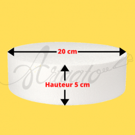 Support Polystyrène Rond Hauteur 5 cm Diamètre 20 cm