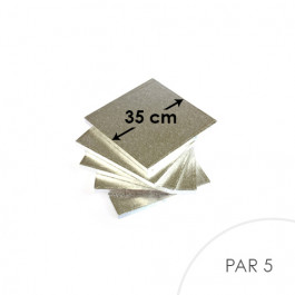 5 Cartons à Entremets - Argent - Carrés - 35 cm