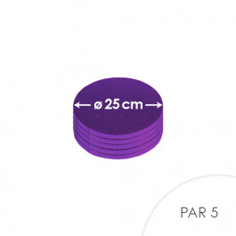5 Cartons à Entremets, Violet 12 mm - ø 25 cm