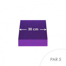 5 Cartons à Entremets, Violet 12 mm - Carrés 30 cm