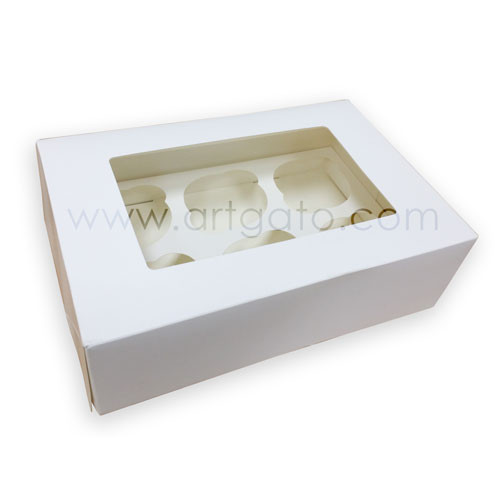 Lot De 2 Mini Boîtes à Cupcakes Avec Fenêtre - Blanc, Pour 24 Cupcakes
