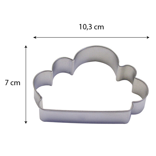 Emporte-pièce Forme Nuage Imprimé 3D En PLA – Taille 8 X 5,4 X 1 Cm – Blanc