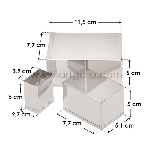 Emporte-pièce rectangulaire robuste de 3,5 x 2, emporte-pièce à
