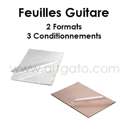 Feuille guitare pas cher, en polyéthylène transparente