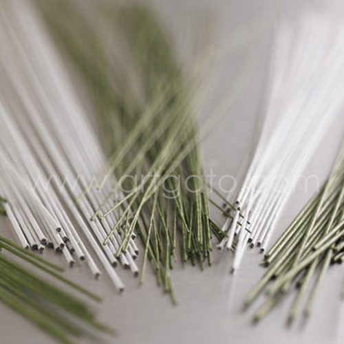 Rmeet Fil de Fer Fleur,100 Pack Vert Stem Wire Floral Stem Fil pour Artifical Fleurs Bouquet de
