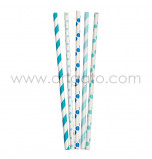 Pailles Fantaisie Turquoise et Bleu