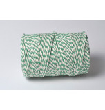 Cordelette Baker's Twine | Bicolore Vert Emeraude et Blanc - Echeveau 10 m