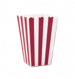 6 Boîtes à Popcorn | Rayées Rouge et Blanc 