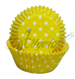 Caissettes Cupcakes - Taille Mini - Jaunes à Pois