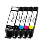 Cartouche Encre alimentaire Canon | Jeu de 5 Cartouches (Avec Puce)