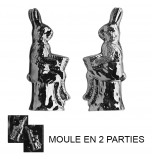 Moule à Chocolat, Lapin Assis Sur Arbre 3D (2 moules)