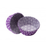 120 Caissettes Cupcakes | Taille Standard - Violettes à pois 