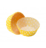 Caissettes Cupcakes – Taille Standard | Jaunes à pois blancs