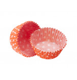 Caissettes Cupcakes – Taille Standard | Orange à pois blancs