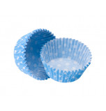 Caissettes Cupcakes – Taille Standard | Bleu Azur à pois blancs 