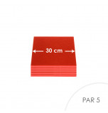 5 Cartons à Entremets | Rouge - Carré 12 mm / 30 cm Côté