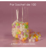 100 Sachets Cellophane à Soufflets