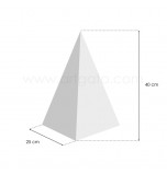 Pyramide en Polystyrène | Haut. 40 cm x Côtés Base 25 cm  
