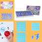 Tampons Embosseurs PME | Jeu de 66 Pièces Police Fantaisie - Lettres Majuscules, Minuscules, Chiffres et Symboles - Ht. 1,5 à 2 cm