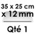 1 Carton à Entremets | Argent - Rectangulaire 12 mm / 35 x 25 cm