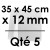 5 Cartons à Entremets | Argent - Rectangulaire 12 mm / 35 x 45 cm