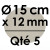 5 Cartons à Entremets | Argent - Rond 12 mm / 15 cm Ø