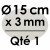 1 Carton à Entremets | Argent - Rond 3 mm / 15 cm Ø