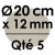 5 Cartons à Entremets | Argent - Rond 12 mm / 20 cm Ø